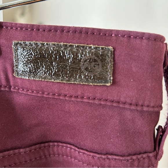 AG Adriano Goldschmied The Farrah High-Rise Skinny Jeans Maroon Size 27 - Picture 6 of 12